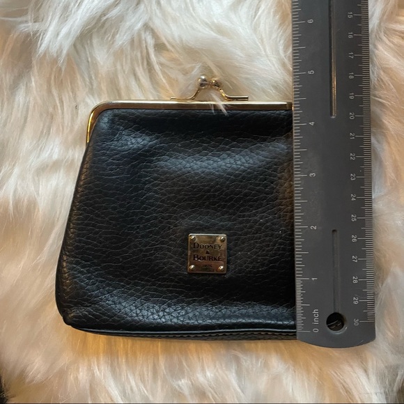 Vintage Dooney & Bourke black pebbled leather snap top wallet change purse - Picture 3 of 6